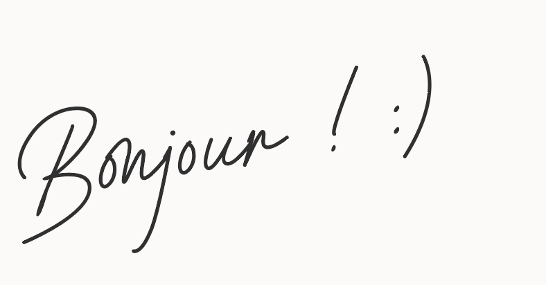 image avec écriture manuscrite "bonjour :)"