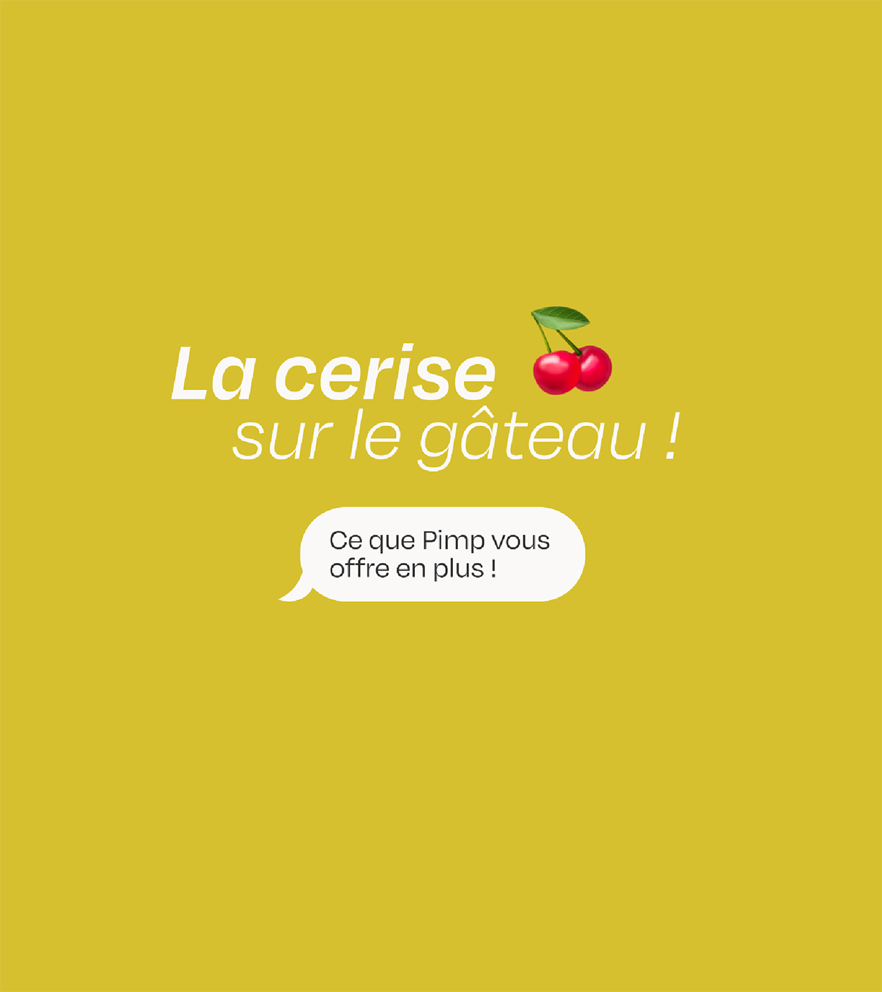 Post insta_cerise sur le gateau écrit sur un fond vert pomme "la cerise sur le gateau"