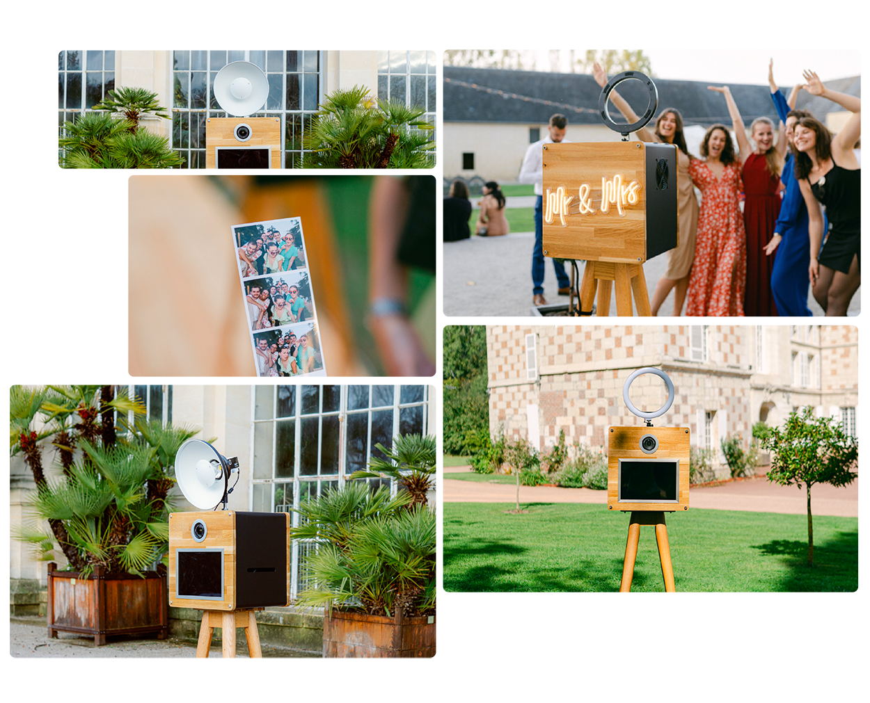 photo de soirée avec le photobooth loué pour l'événement