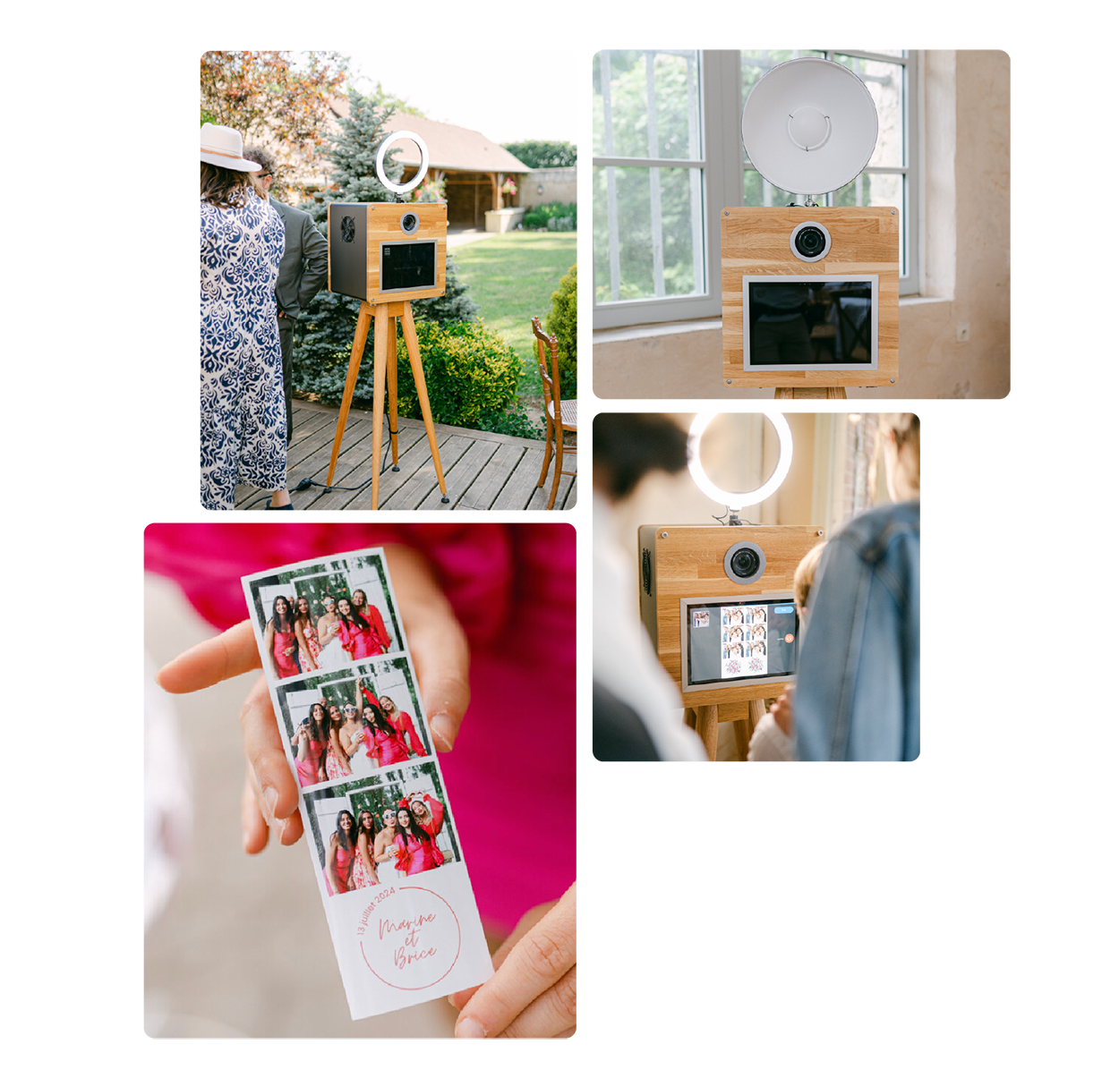 photobooth noir, impressions bandelettes