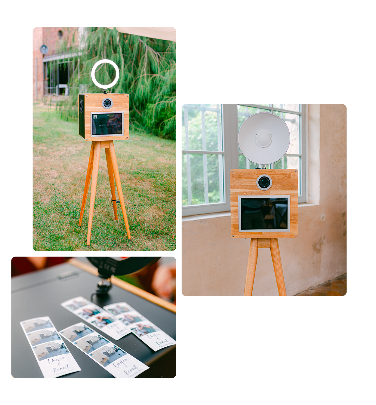 photobooth avec bol beauté et ring light, exemple impression